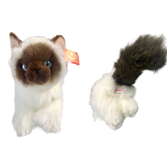 Bella Siamese Cat Aurora Birman Cat Blue Eyes Stuffed Animal Plush 16 inches - Picture 5 of 10